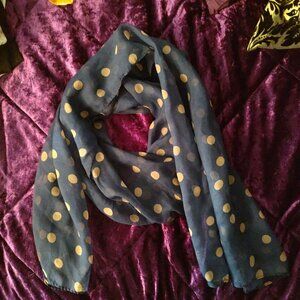 Trexes Navy and tan polkadot scarf